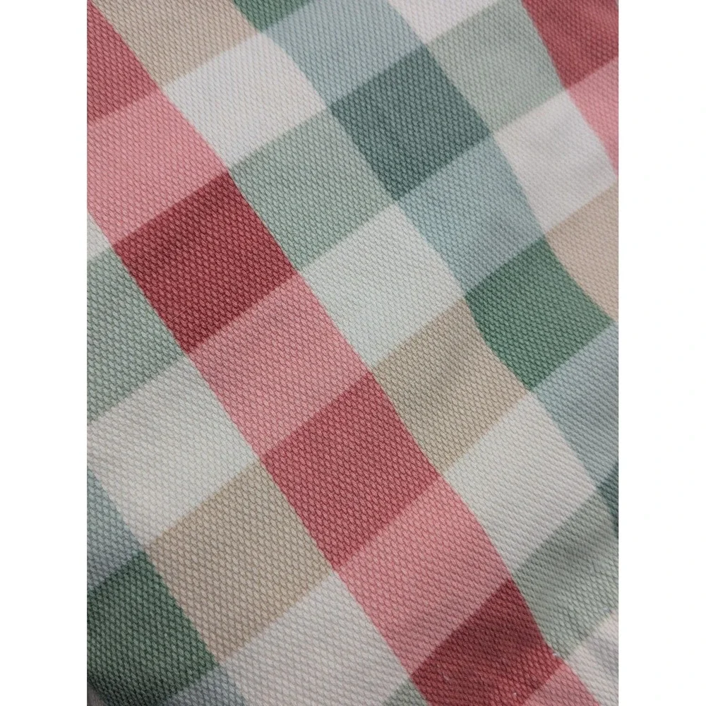 Vintage California King Bed Skirt Heavyweight Plaid Tailored Pleated Dust Ruffle